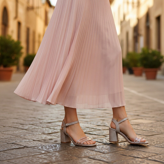 Sandale elegante cu toc GL44roz [6]