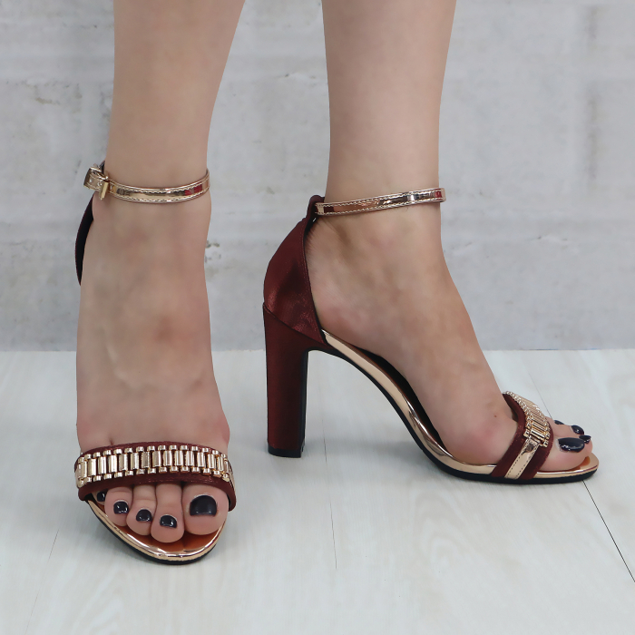 Sandale elegante cu toc J34maroon [2]