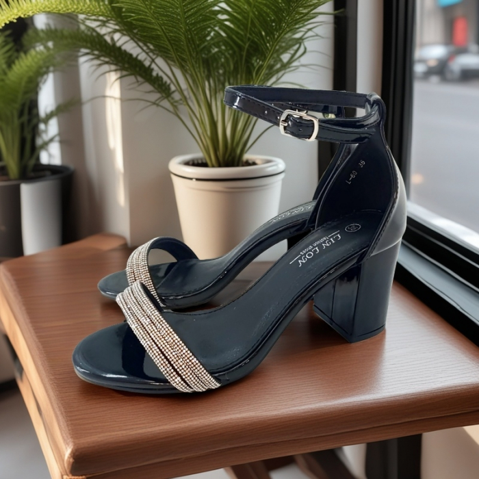 Sandale elegante cu toc L-60negru [6]