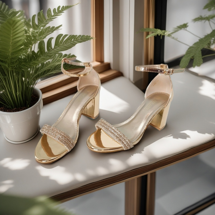 Sandale elegante cu toc L-60sampanie [5]