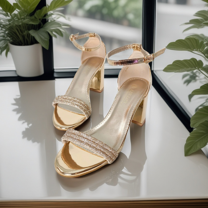 Sandale elegante cu toc L-60sampanie [4]