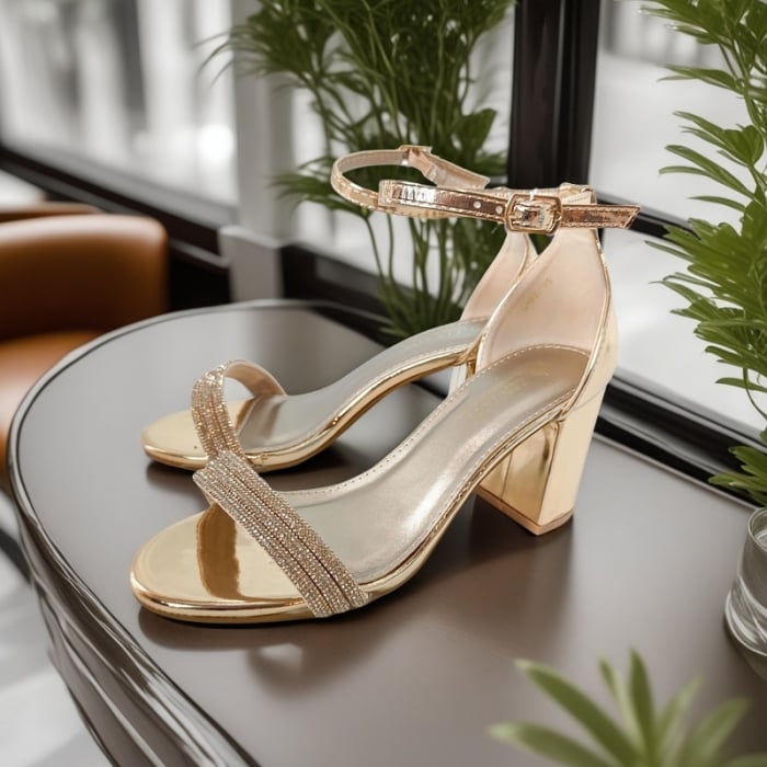 Sandale elegante cu toc L-60sampanie [3]