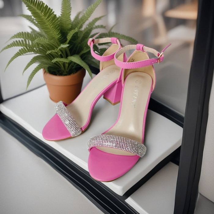 Sandale elegante cu toc X23-323fucsia [8]