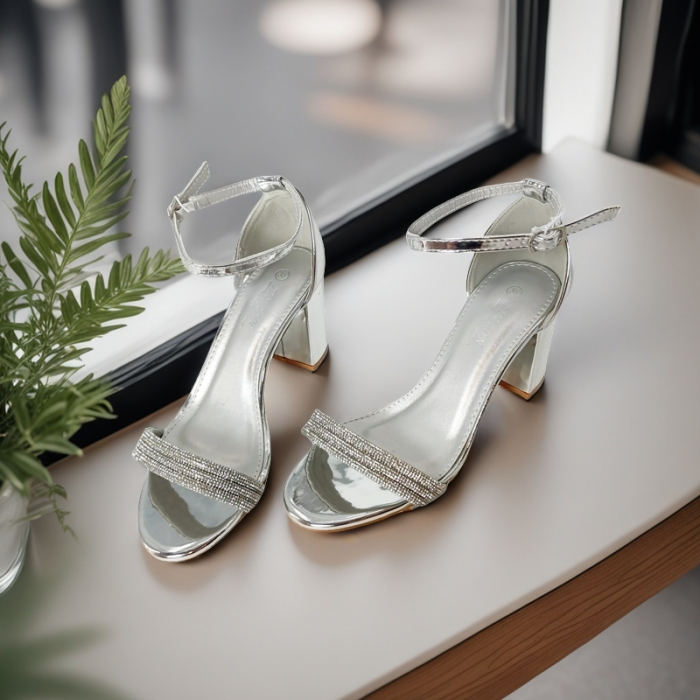 Sandale elegante cu toc L-60argintiu [6]