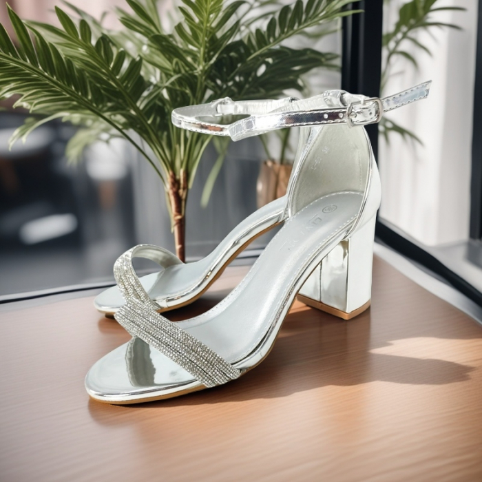 Sandale elegante cu toc L-60argintiu [5]