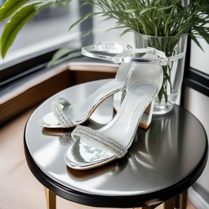 Sandale elegante cu toc L-60argintiu [1]