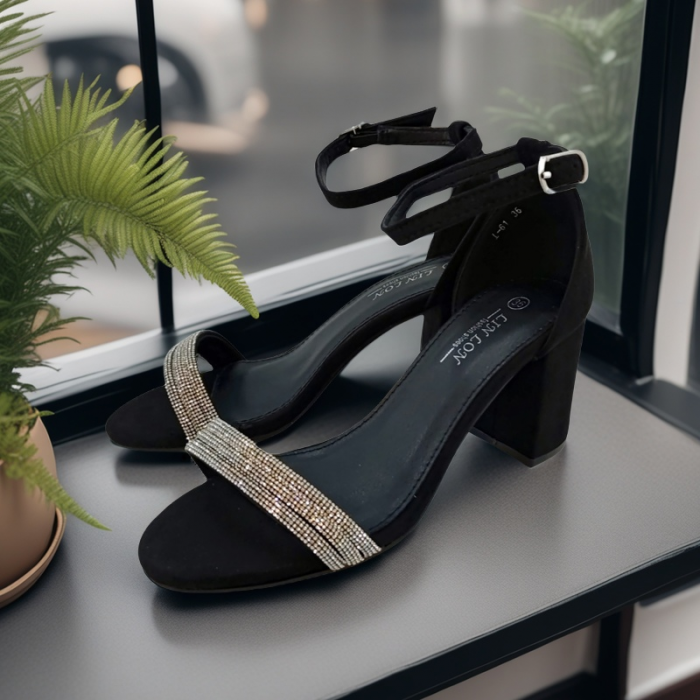 Sandale elegante cu toc L-61negru [7]