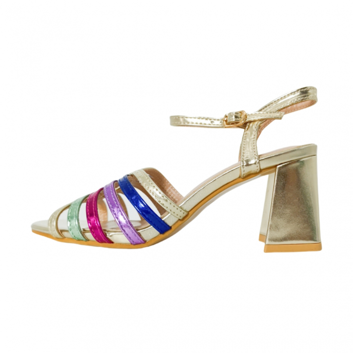 Sandale elegante cu toc A24-1053multicolor [2]