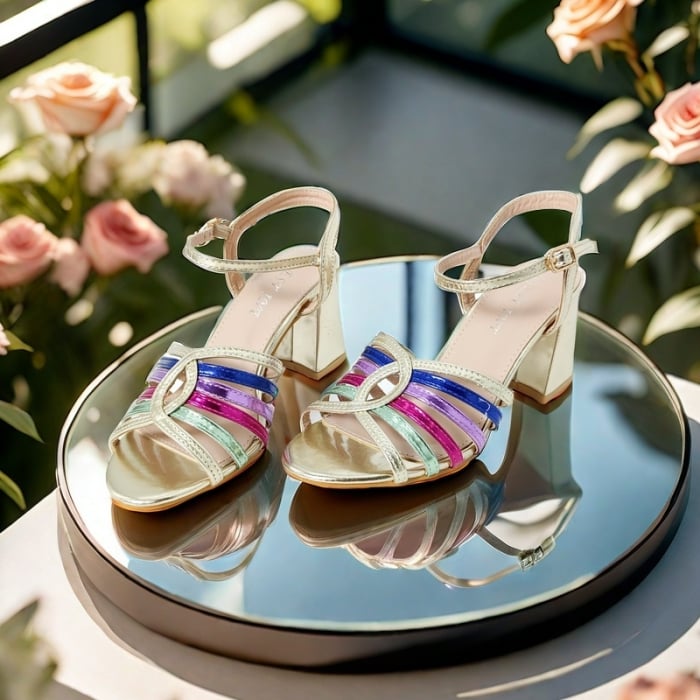 Sandale elegante cu toc A24-1053multicolor [5]