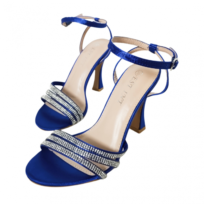 Sandale elegante cu toc piramidal A24-1058bleumarin [5]