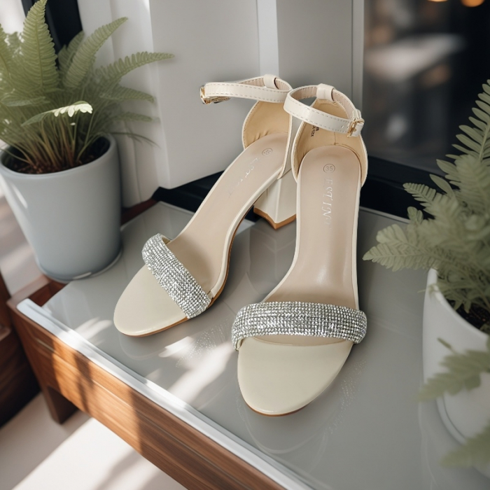 Sandale elegante cu toc X23-323bej [5]