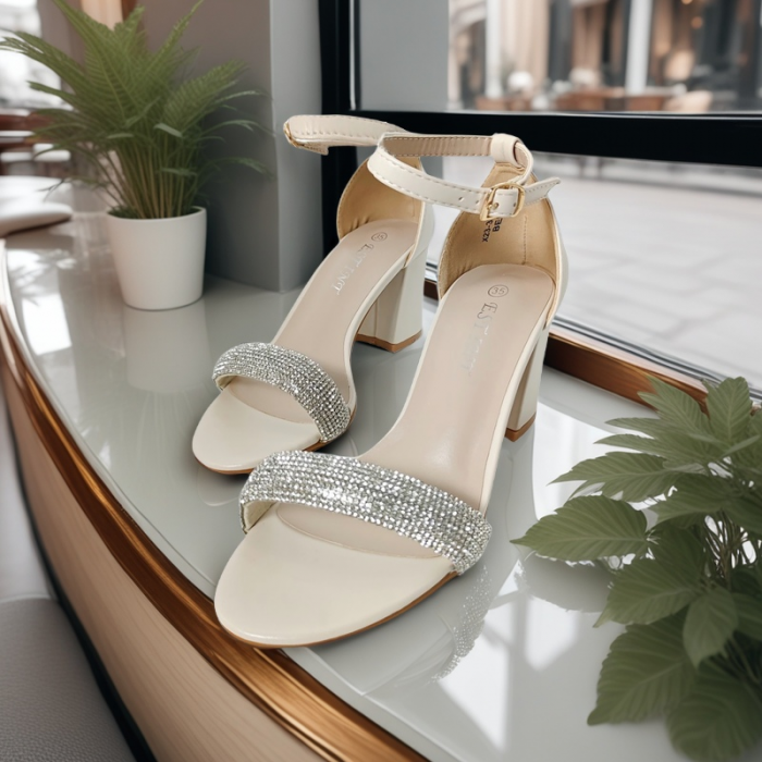 Sandale elegante cu toc X23-323bej [7]