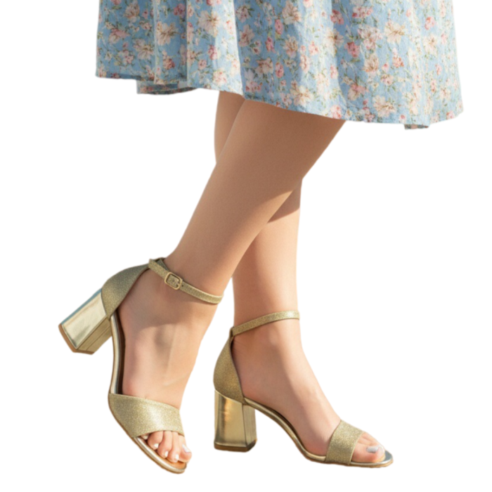 Sandale elegante cu toc X23-352auriu [5]