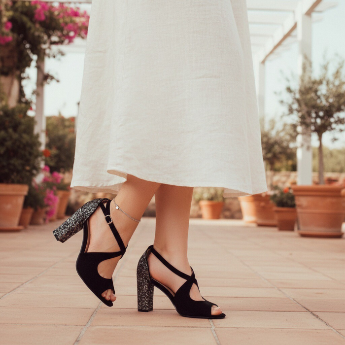 Sandale elegante cu toc X23-362negru [2]