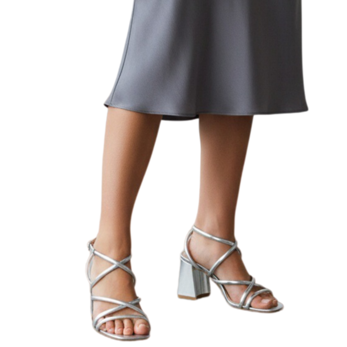Sandale elegante cu toc A24-1057argintiu [2]
