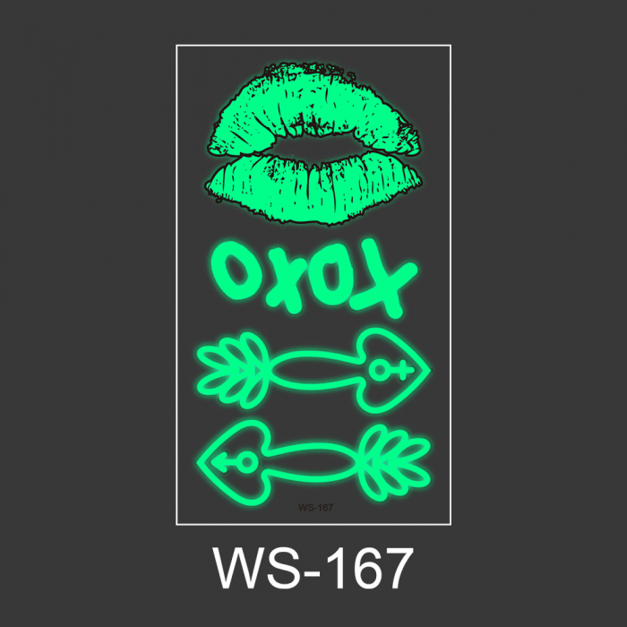 Set 3 folii cu tatuaje temporare fluorescente WS-SET [5]