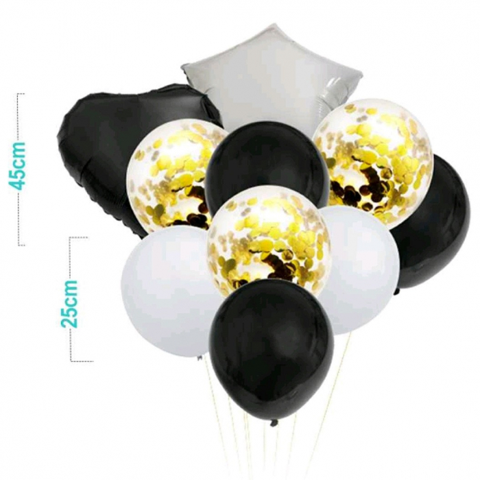 Set 10 baloane aniversare cu confetti FA0335 [2]