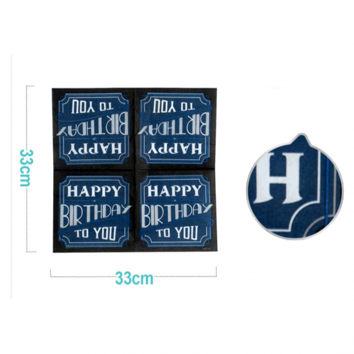 Set 10 servetele party cu 2 straturi ' Happy Birthday To You ' 33 x 33 cm XXJ-AI0278 [2]