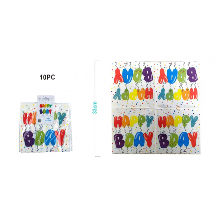 Set 10 servetele party cu 2 straturi ' Happy Bday ' 33 x 33 cm XXJ-AI0276 [2]
