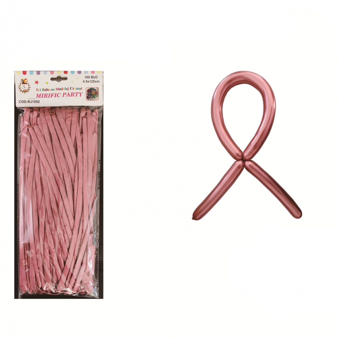 Set 100 baloane cromate pentru modelaj din latex 125 cm RJ1552 [2]
