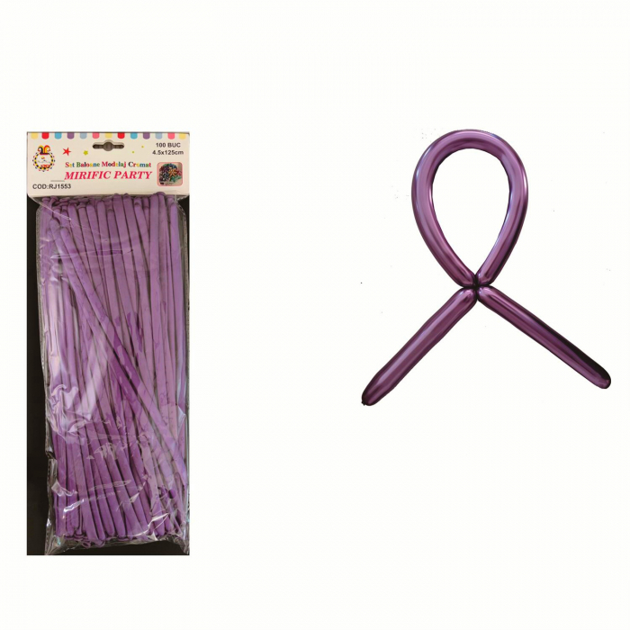 Set 100 baloane cromate pentru modelaj din latex  125 cm RJ1553 [2]