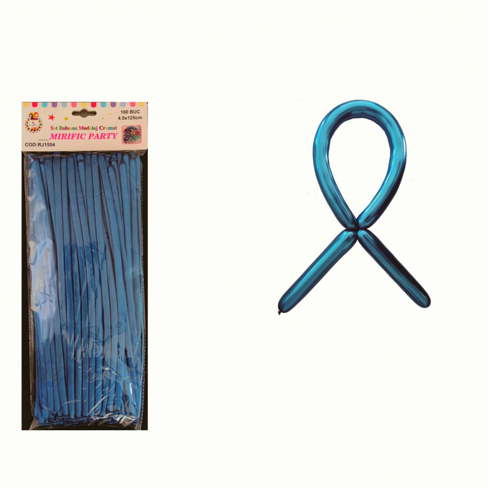 Set 100 baloane cromate pentru modelaj din latex 125 cm RJ1554 [2]