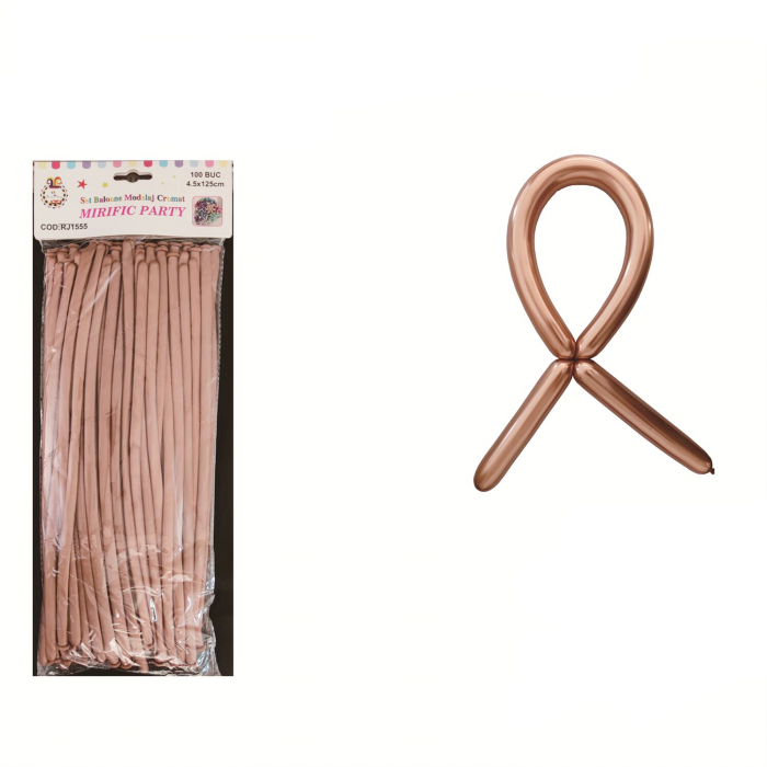 Set 100 baloane cromate pentru modelaj din latex 125 cm RJ1555 [2]