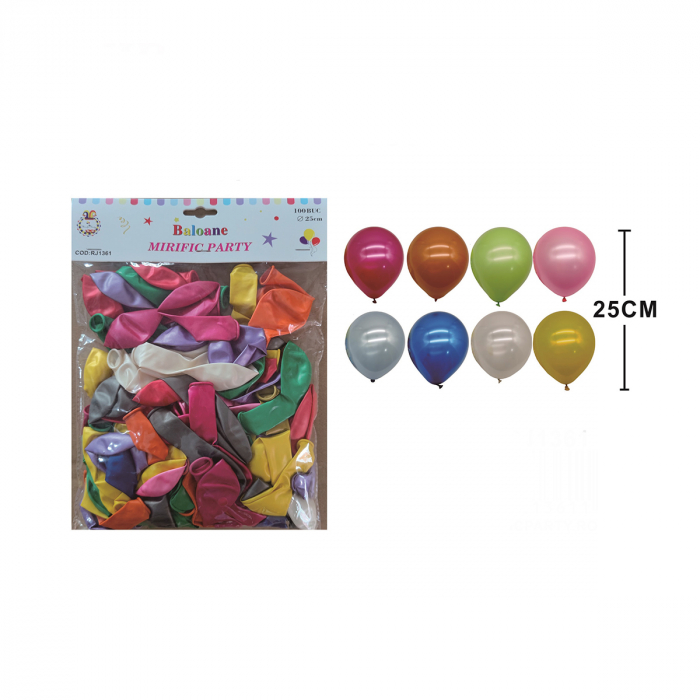 Set 100 baloane din latex pentru petrecere 25 cm RJ1361 [2]