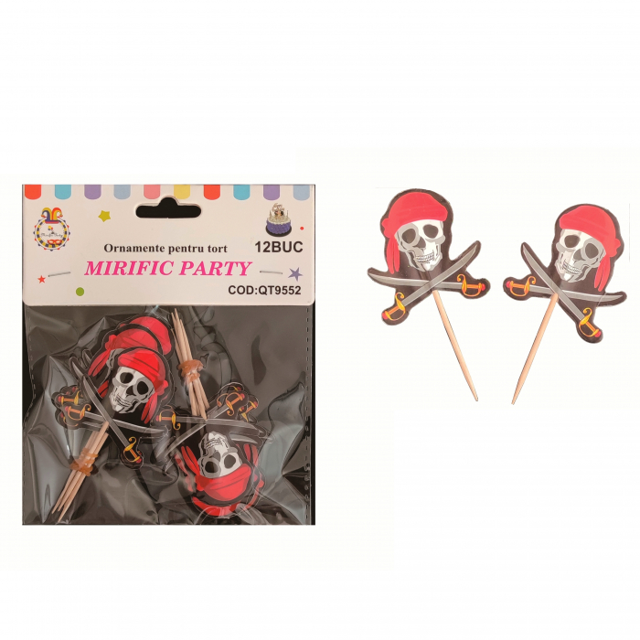Set 12 decoratiuni pentru tort cu pirati QT9552 [2]