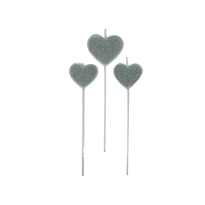 Set 3 lumanari aniversare pentru tort in forma de inimioara 15 cm LZ2519 [1]