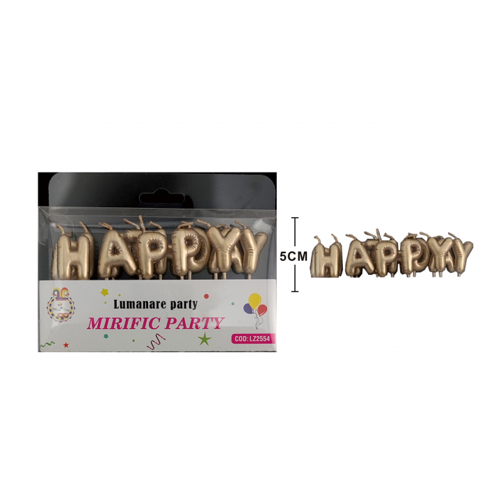Set 13 lumanari aniversare pentru tort ' Happy Birthday ' 5 cm LZ2554 [2]