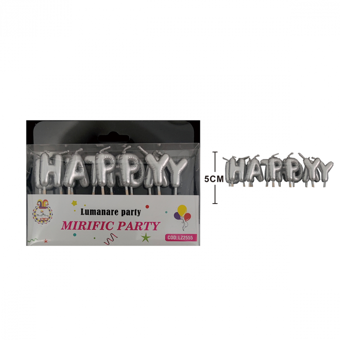 Set 13 lumanari aniversare pentru tort ' Happy Birthday ' 5 cm LZ2555 [2]