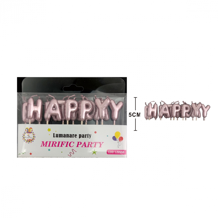 Set 13 lumanari aniversare pentru tort ' Happy Birthday ' 5 cm LZ2558 [2]