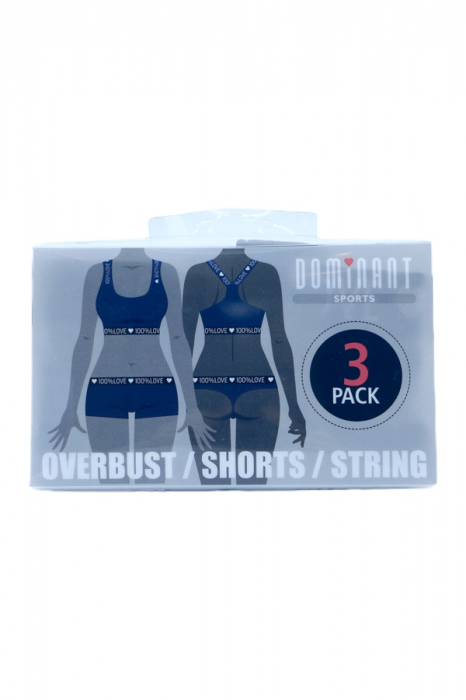 Set 3 piese lenjerie intima, bustiera, boxeri si chiloti tanga 95000-5gri [3]