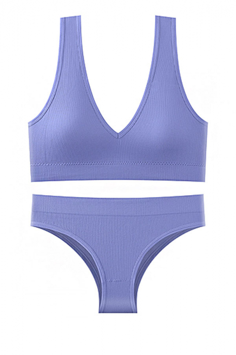 Set 2 piese lenjerie intima, bustiera push-up si chiloti brazilieni XBX-8879mov [3]