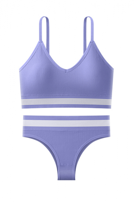 Set 2 piese lenjerie intima, bustiera push-up si chiloti brazilieni XBX-8880mov [3]