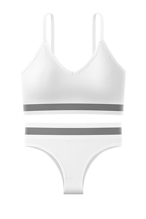 Set 2 piese lenjerie intima, bustiera push-up si chiloti brazilieni XBX-8880alb [3]