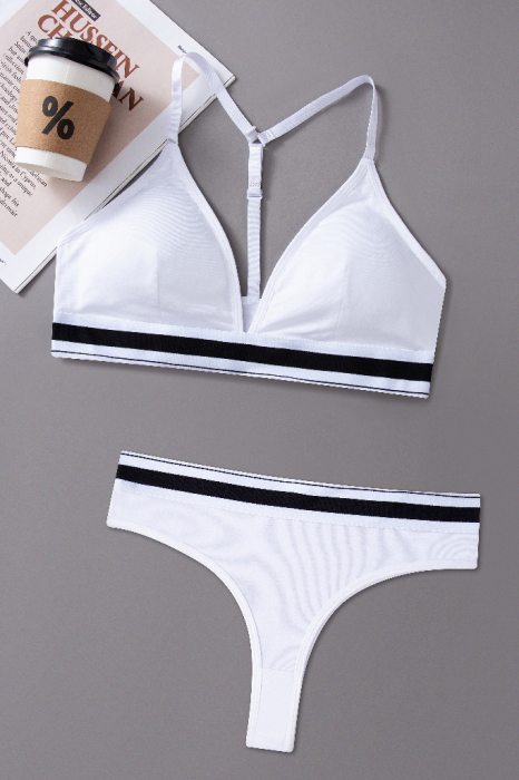 Set 2 piese lenjerie intima, bustiera push-up si chiloti brazilieni XXP-1455alb [3]