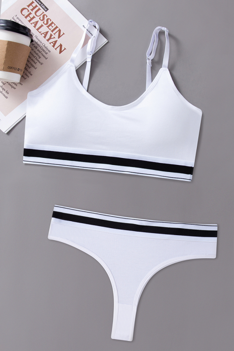 Set 2 piese lenjerie intima, bustiera push-up si chiloti brazilieni XXP-1456alb [4]