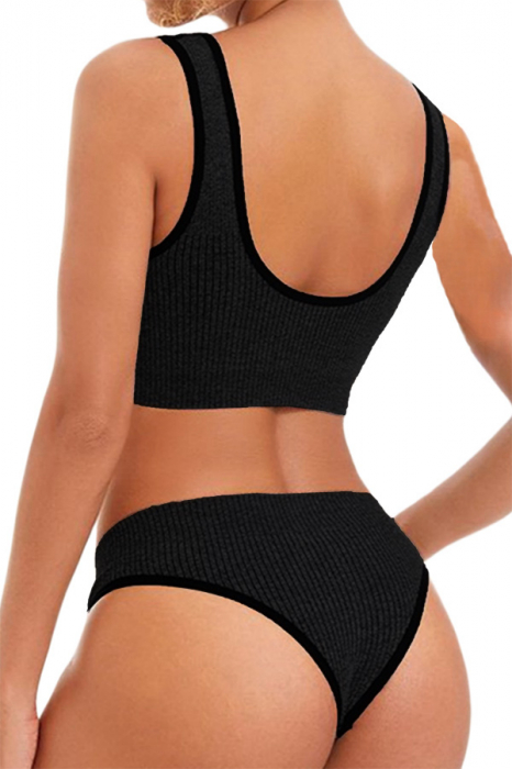 Set 2 piese lenjerie intima, bustiera push-up si chiloti brazilieni XXP-6775negru [2]