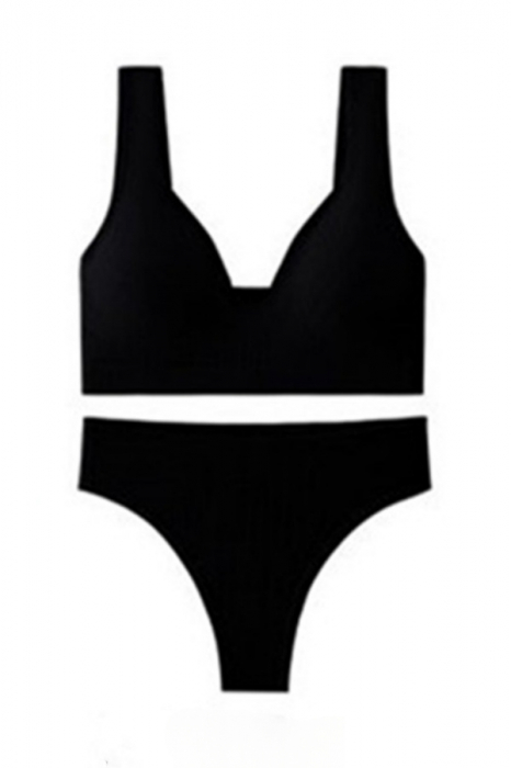 Set 2 piese lenjerie intima, bustiera push-up si chiloti brazilieni XXP-6775negru [4]