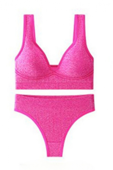 Set 2 piese lenjerie intima, bustiera push-up si chiloti brazilieni XXP-6775roz [4]