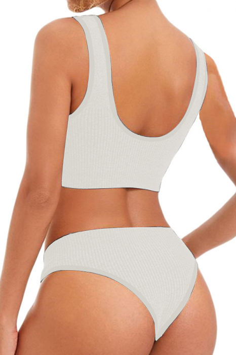 Set 2 piese lenjerie intima, bustiera push-up si chiloti brazilieni XXP-6775alb [2]