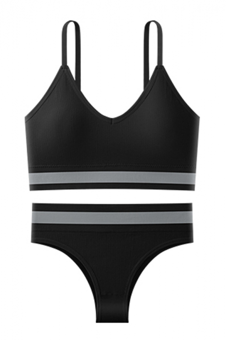 Set 2 piese lenjerie intima, bustiera push-up si chiloti brazilieni XBX-8880negru [3]
