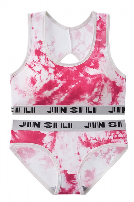 Set 2 piese lenjerie intima, bustiera push-up si chiloti clasici XXP-612rosu [3]