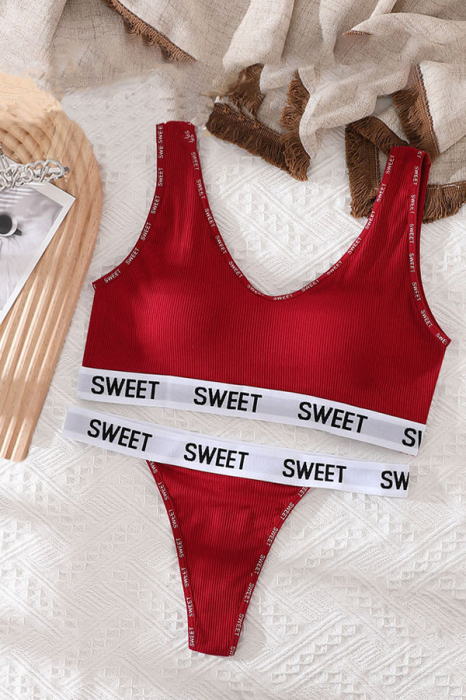 Set 2 piese lenjerie intima, bustiera push-up si chiloti tanga XBX-8863visiniu [2]