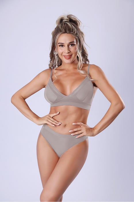 Set 2 piese lenjerie intima, sutien push-up si chiloti brazilieni XXP-1445roz [5]