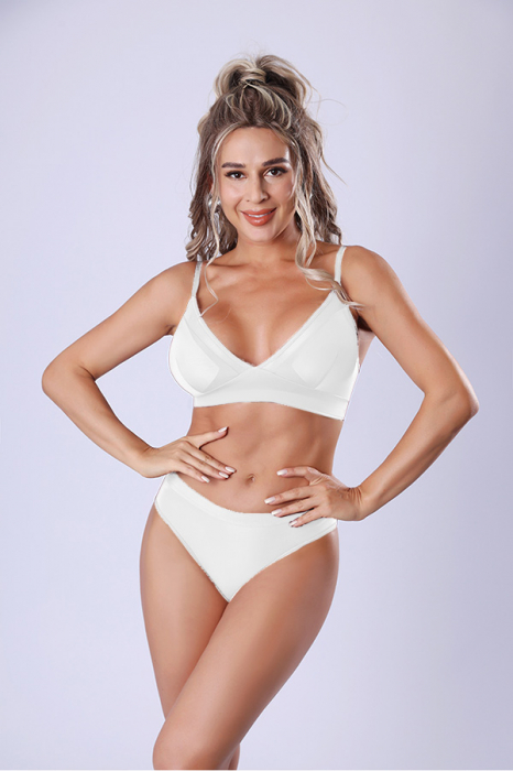 Set 2 piese lenjerie intima, sutien push-up si chiloti brazilieni XXP-1445alb [6]