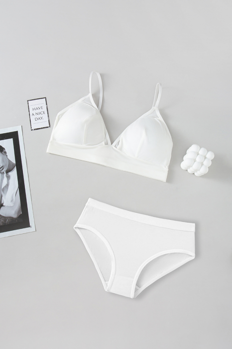 Set 2 piese lenjerie intima, sutien push-up si chiloti brazilieni XXP-1445alb [4]