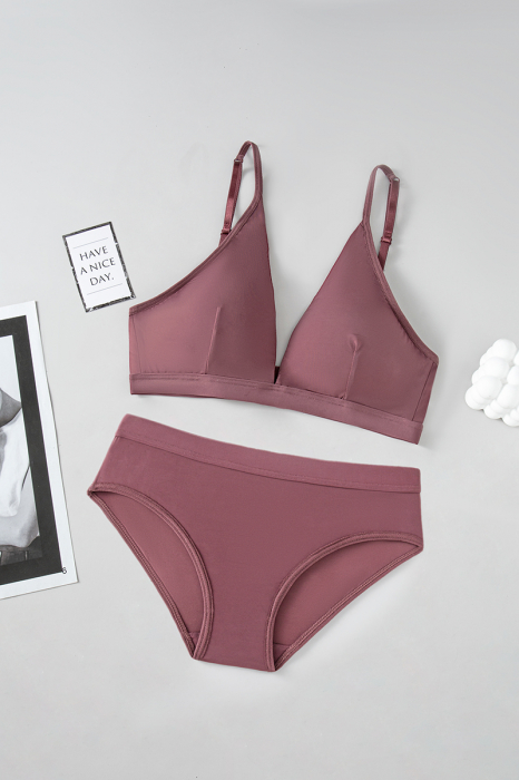 Set 2 piese lenjerie intima, sutien push-up si chiloti brazilieni XXP-1448visiniu [4]